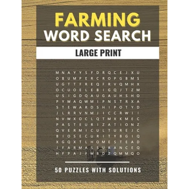 Farming Word Search Large Print 50 puzzles With Solutions: The Best Holiday and Christmas Gift For Adults and Kids interessed By Farm life, Agricultur