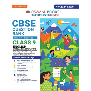 Oswaal CBSE Class 9 English Language and Literature Question Bank (2024 Exam)