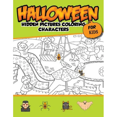 Halloween Hidden Pictures Coloring Charaters For Kids: Hidden Pictures For Childrens