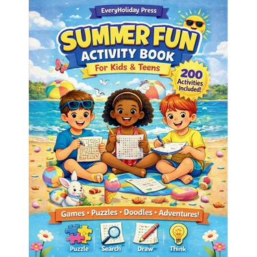Summer Activity Book for kids & teens: Puzzles - Mazes - Word Searches - Games & More!