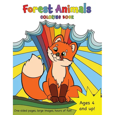 Forest Animals Coloring Book for Kids Ages 4-8!