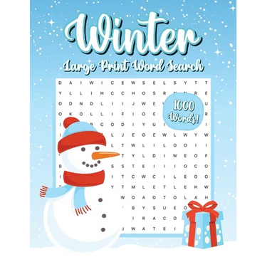 Winter Word Search, 1000 Words, Word Find Puzzle Book: Winter Activity Book for Adults, Large Print