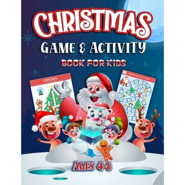 Christmas Game and Activity Book For Kids Ages 4-8: Super Fun Children's Game and Activity Workbook for Learning, Board game, Mazes, Counting, Word pu