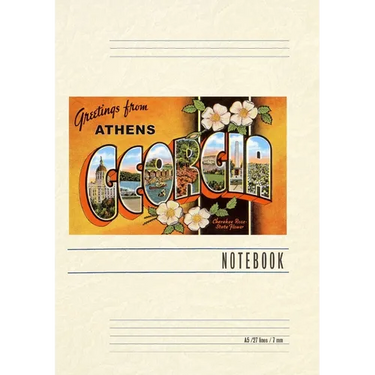 Vintage Lined Notebook Greetings from Athens