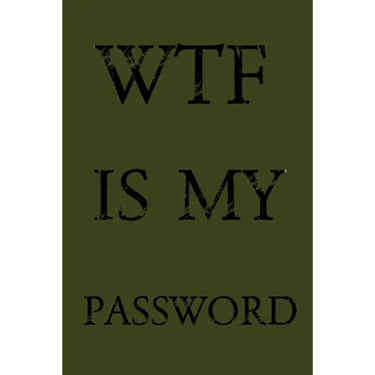 Wtf Is My Password: Keep track of usernames, passwords, web addresses in one easy & organized location - Olive Green Cover