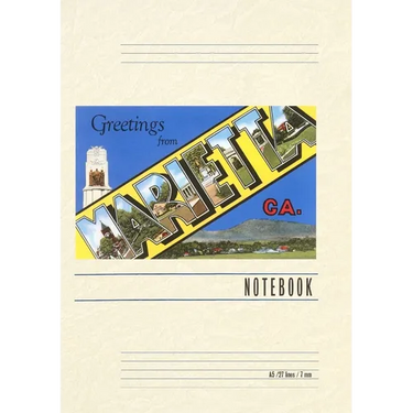 Vintage Lined Notebook Greetings from Marietta