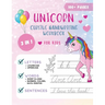 Unicorn Cursive Handwriting Workbook for Kids: Cursive Handwriting Practice Book for Kids Grade 1-5 3 in 1 Learning Cursive Handwriting Workbook for G