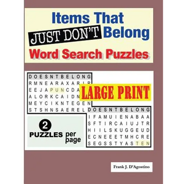 Items that Just Don't Belong Word Search Puzzles