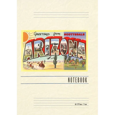 Vintage Lined Notebook Greetings from Scottsdale, Arizona