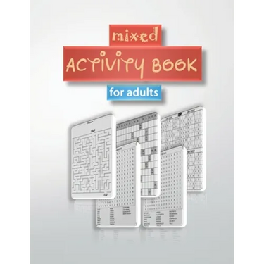mixed activity book for adults: word search, sudoku hard, Number searches, scramble, and mazes 8,5"x11" 110 pages