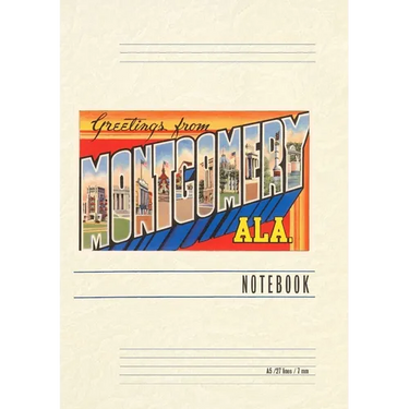 Vintage Lined Notebook Greetings from Montgomery
