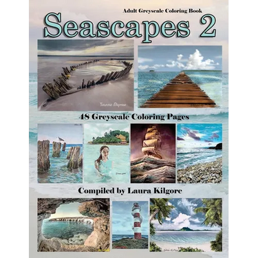 Seascapes 2: 48-Page Coloring Book in Greyscale for Adults. This theme book is about sea landscapes. If you like to color water and