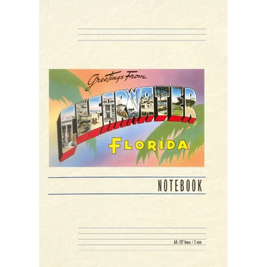 Vintage Lined Notebook Greetings from Clearwater, Florida