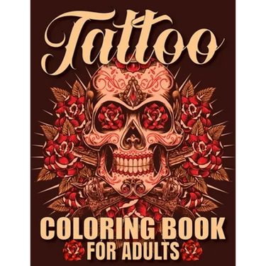 Tattoo Coloring Book For Adults: Awesome and Relaxing 107 pages Tattoo Coloring book Gift for Men and Women featuring Snake Tattoo, Sugar Skulls, Anim