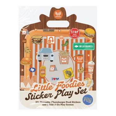 Little Foodies Reusable Sticker Play Set: 30+ Reusable Whataburger Food Stickers and 2 Fold-Out Play & Go Scenes