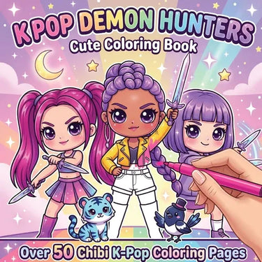 KPop Demon Hunters Cute Coloring Book: Adorable KPop Idol Fighters, Kawaii Chibi Characters, Stylish Outfits & Fantasy Demon Hunter Designs - A Perfec