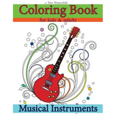 Coloring Books for Kids & Adults: Musical Instruments