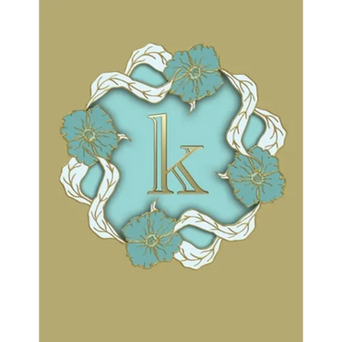 K: 100 Pages 8.5" X 11" Monogram Notebook College Ruled Line Paper