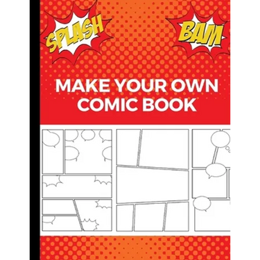 Make Your Own Comic Book: Art and Drawing Comic Strips, Great Gift for Creative Kids Red