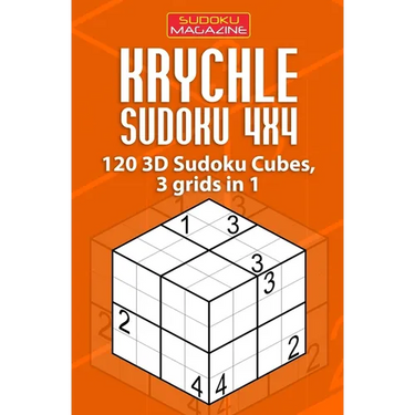 Krychle Sudoku 4x4: 120 3D Sudoku Cubes, 3 grids in 1