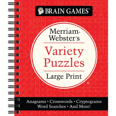 Brain Games - Merriam-Webster's Variety Puzzles Large Print: Anagrams, Crosswords, Cryptograms, Word Searches, and More!
