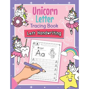 Unicorn Letter Tracing Book Left Handwriting: Magical Practice Workbook for Left-Handed Preschoolers - Essential Writing Skills for Kindergarten and P