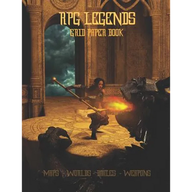 RPG Legends Grid Paper Book: Large 8.5x11 Inch 5x5 Graph Paper Role Play Book, Design Maps, Fantasy Worlds and Battles