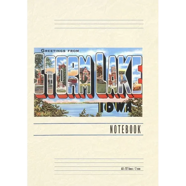 Vintage Lined Notebook Greetings from Storm Lake