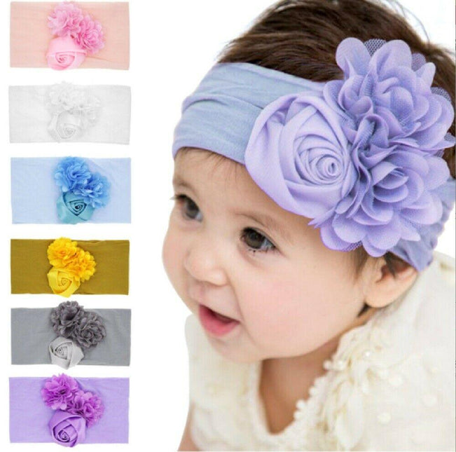 6 Pcs Kids Girl Baby Headband Toddler Lace Bow Flower Hair Band Accessories US by Plugsus Home Furniture - Vysn