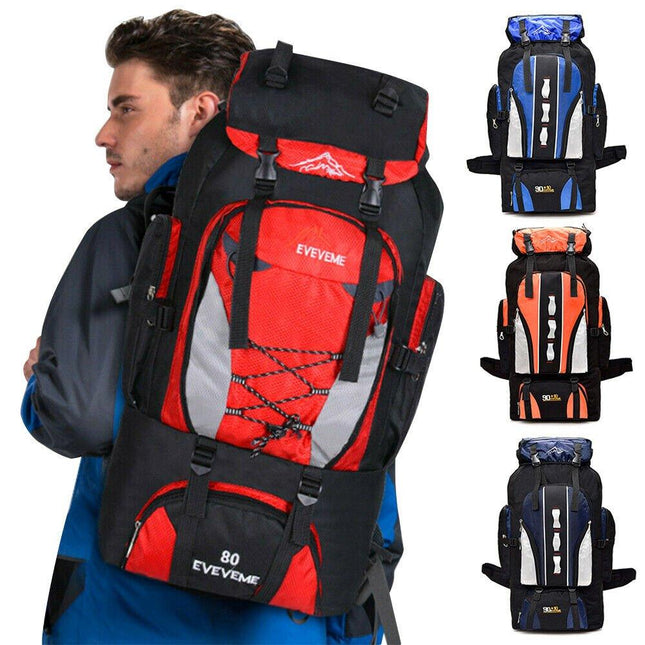 80L Outdoor Travel Hiking Camping Backpack Waterproof Rucksack Trekking Bag Pack by Plugsus Home Furniture - Vysn