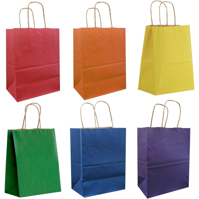 All Occasion Bright Rainbow Kraft Solid Totes by Present Paper - Vysn