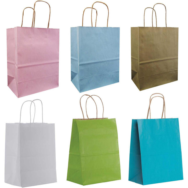 All Occasion Light Kraft Medium Solid Totes (12 Pack) by Present Paper - Vysn