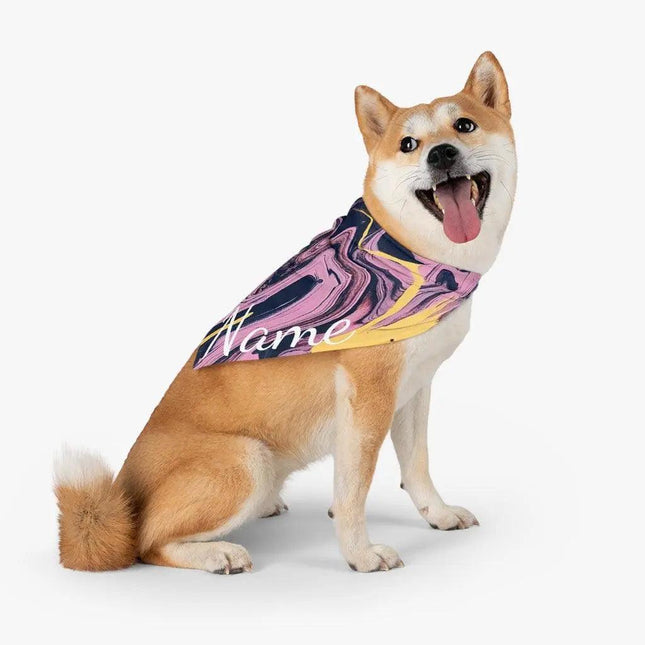 Custom Dog Bandana - Pink & Yellow Patterns by GROOMY - Vysn