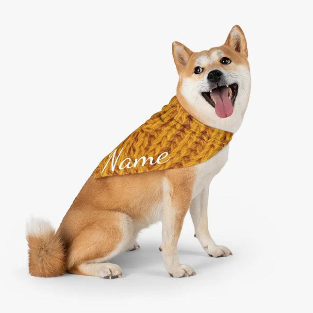 Custom Dog Bandana - Yellow Sweater Patterns by GROOMY - Vysn