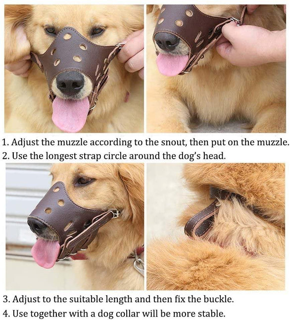 Dog Leather Muzzle by GROOMY - Vysn