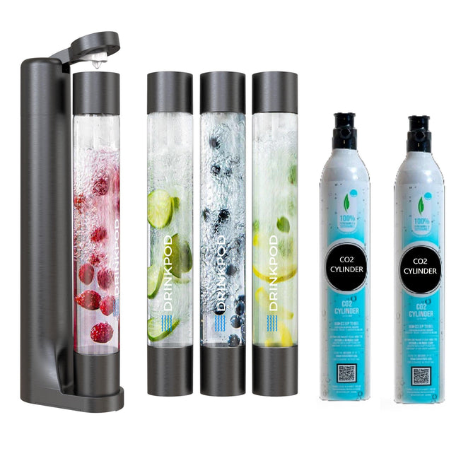 FIZZPod 1+ Soda Maker + CO₂ Cylinder (2-pack) by Drinkpod - Vysn