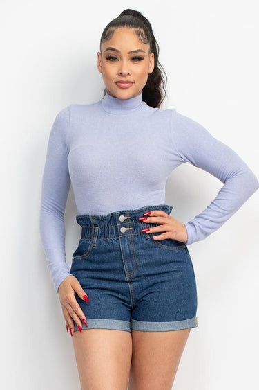 Mock Neck Long Sleeve Top - VYSN
