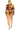 Plus gold & floral pattern print belted romer - Vysn