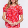 Short Slv Print Clip Dot Blouse - VYSN
