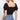 Short Slv Print Crop Woven Top - VYSN