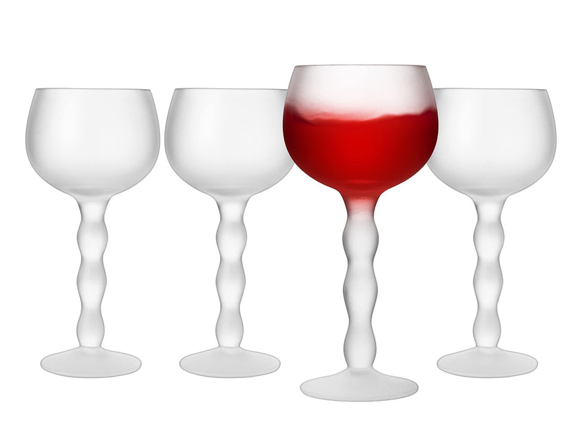 The Wine Savant Aesthetic Cloud Elegant Crystal Wine & Water Glasses, Hand Blown, Premium Trendy Sand Blasted Glasses - Stemmed Red White Wine Glasses, 100% Lead-Free - Pinot Noir - 7 oz Rim by The Wine Savant - Vysn