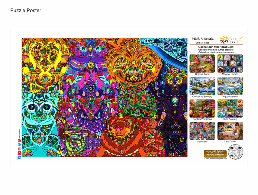 Tribal Animal Jigsaw Puzzles 1000 Piece by Brain Tree Games - Jigsaw Puzzles - Vysn