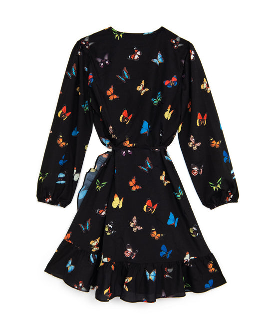 The Maya Long Sleeve Butterfly Wrap Dress by 8apart