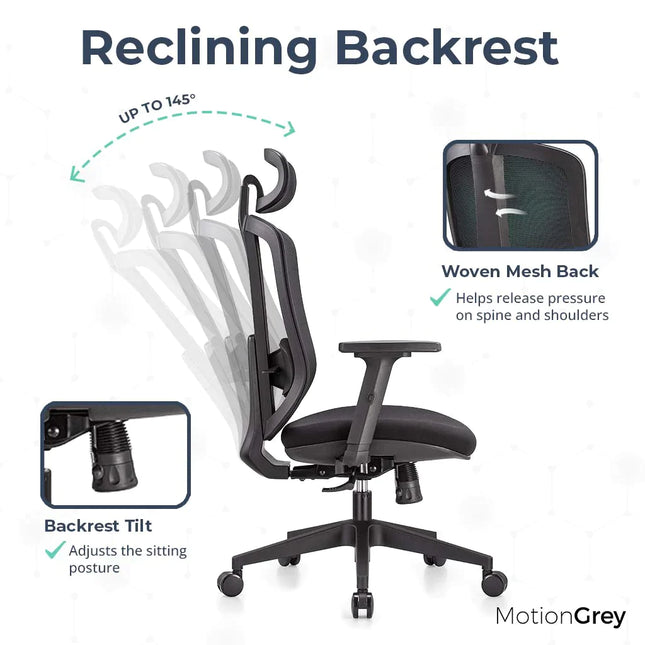 MotionGrey - Motion SkyMesh Office Chair by Level Up Desks