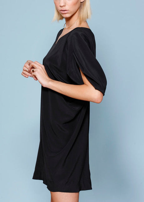 Women's 100% Silk Wide V Neck Dress by Shop at Konus