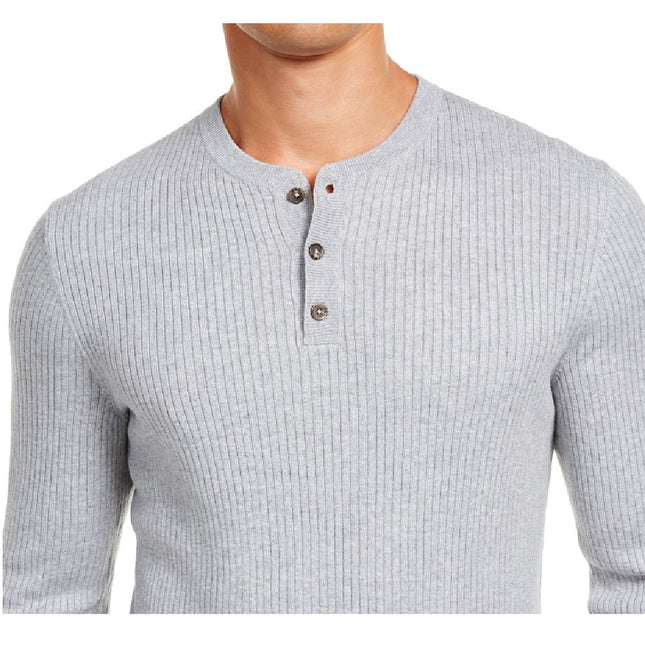Tasso Elba Men's Luxe Henley Shirt Grey Size 2 Extra Large by Steals