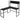 Reversible L-Shaped Corner Desk with Storage Bookshelf-Black