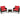 3 Pcs Outdoor Patio Rattan Conversation Set with Seat Cushions-Red