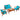 4 Pieces Acacia Wood Patio Rattan Furniture Set-Turquoise