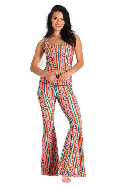 Rainbow Chaser Printed Bell Bottoms by Yoga Democracy